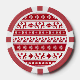 Lot De Jeton De Poker Noël Vacances Nordic Motif Cosy