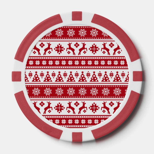 Lot De Jeton De Poker Noël Vacances Nordic Motif Cosy (Recto)