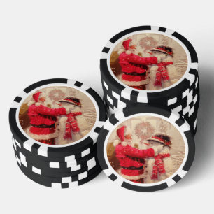 Lot De Jeton De Poker Noël vintage du Père Noël Snowman