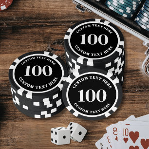 Lot De Jeton De Poker Noir 100 Numéroté