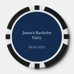 Lot De Jeton De Poker Nom de la fête de Bachelor date simple minimal mei