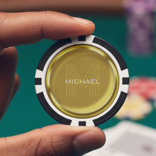 Lot De Jeton De Poker Nom de la pièce d'or Monogramme initial