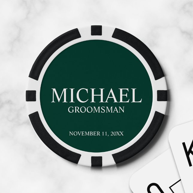 Lot De Jeton De Poker Nom et monogramme du Groomsman personnalisé (Créateur téléchargé)