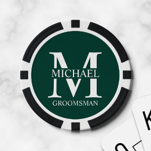 Lot De Jeton De Poker Nom et monogramme du Groomsman personnalisé