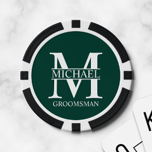 Lot De Jeton De Poker Nom et monogramme du Groomsman personnalisé