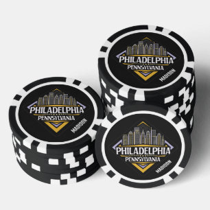 Lot De Jeton De Poker Nom personnalisé Philadelphia Pennsylvanie