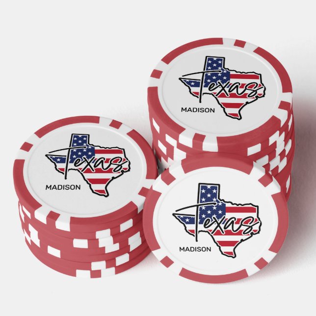 Lot De Jeton De Poker Nom personnalisé Texas (Empiler)