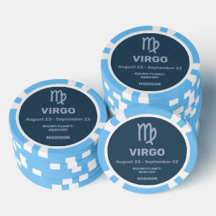 Lot De Jeton De Poker Nom personnalisé / Texte Zodiac Signer Virgo