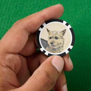 Lot De Jeton De Poker Norwich Terrier Peinture - Cute Original Chien Art