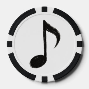 Lot De Jeton De Poker Note musicale minimaliste - Style pinceau d'encre