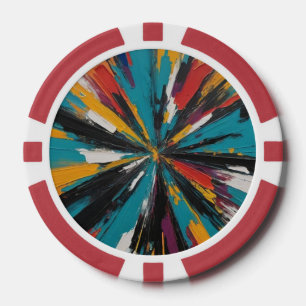 Lot De Jeton De Poker Œuvre d'art abstraite par l'IA 