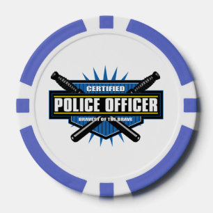 Lot De Jeton De Poker Officier de police certifié
