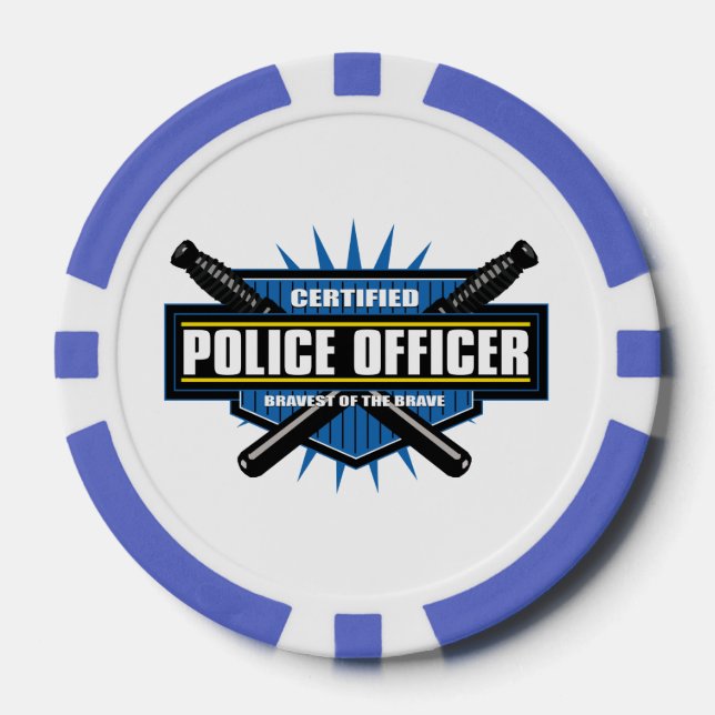 Lot De Jeton De Poker Officier de police certifié (Recto)