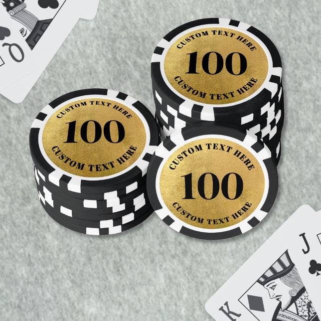 Lot De Jeton De Poker Or 100 Numéroté (Gold 100 Numbered Poker Chips)