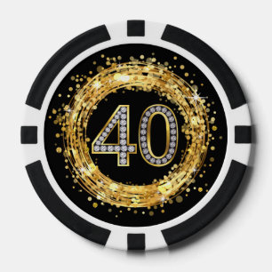 Lot De Jeton De Poker Or des confettis   de Bling de parties