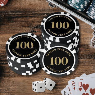 Lot De Jeton De Poker Or Noir 100 Numéroté