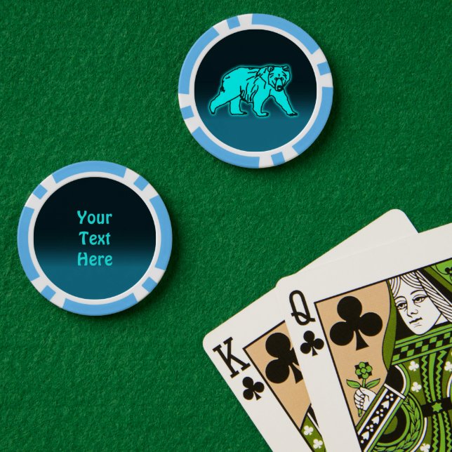 Lot De Jeton De Poker Ours bleu Kodiak (Table de poker (double))