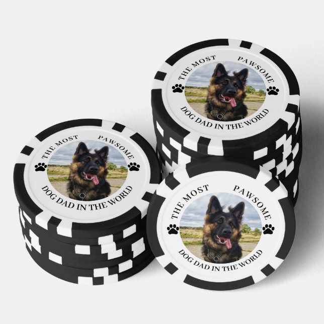 Lot De Jeton De Poker Papa Le Chien Le Plus Pawsome (Empiler)