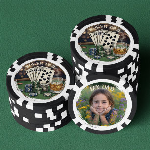 Lot De Jeton De Poker Papa Poker Mon Papa Photo Personnalisée