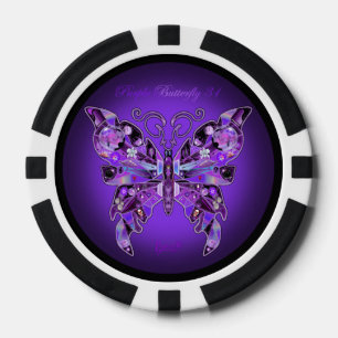 Lot De Jeton De Poker Papillon pourpre 31