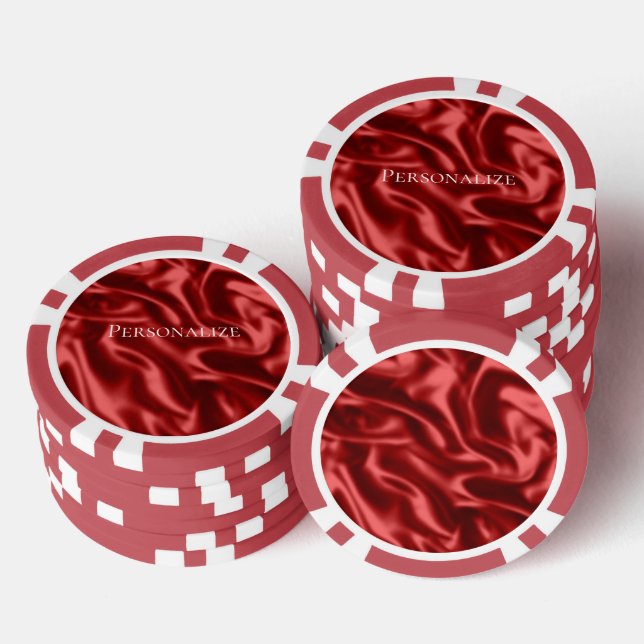 Lot De Jeton De Poker Passion Rouge Romantique Faux Satin (Empiler)