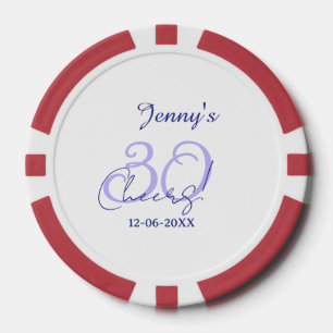 Lot De Jeton De Poker Pastel félicitations 30ème anniversaire violet élé