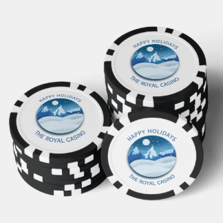Lot De Jeton De Poker Paysage givré paisible personnalisé