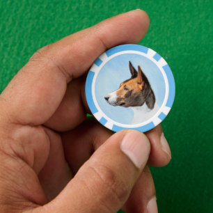 Lot De Jeton De Poker Peinture Basenji - Belle Art Original