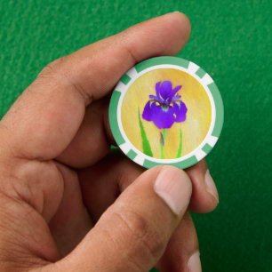 Lot De Jeton De Poker Peinture Iris à cordes - Art Fleur d'origine