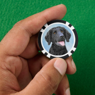 Lot De Jeton De Poker Peinture Retriever recouverte de boue - Art Chien