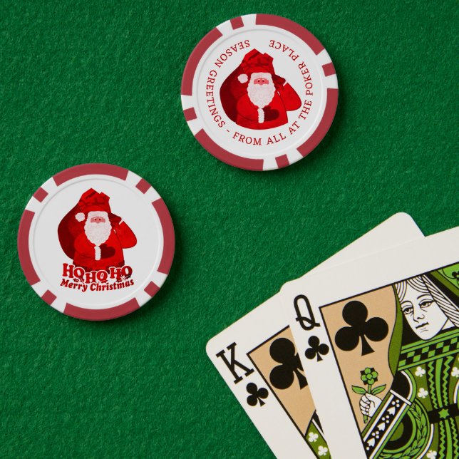 Lot De Jeton De Poker Père Noël Père Noël rouge cadeau (Table de poker (double))