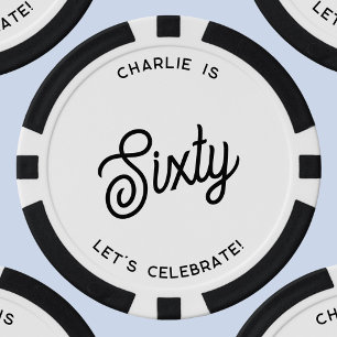Lot De Jeton De Poker Personnalisé 60 Soixante-seizième anniversaire