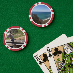 Lot De Jeton De Poker Personnalisé deux images photo personnalisées