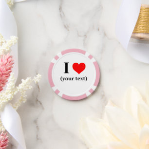 Lot De Jeton De Poker PERSONNALISÉ! I Heart Poker Chips - Rose
