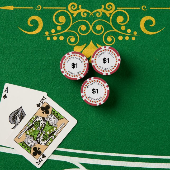 Lot De Jeton De Poker Personnalisé Monte Carlo Smooth 14 Gram $ (Table de poker (pile))