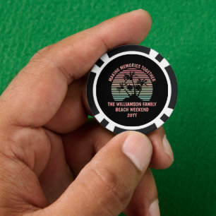 Lot De Jeton De Poker Personnalisé Vacances en famille Tropical Trip Sou
