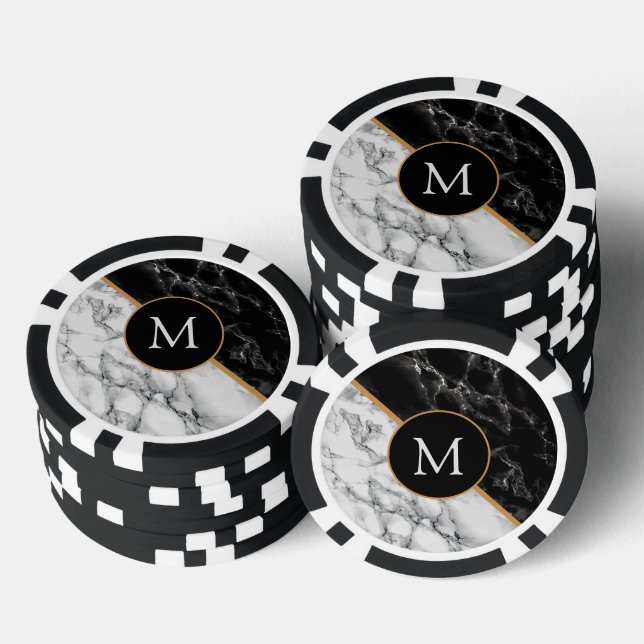 Lot De Jeton De Poker Personnalisé Votre Lettre Marble Poker Chips (Empiler)