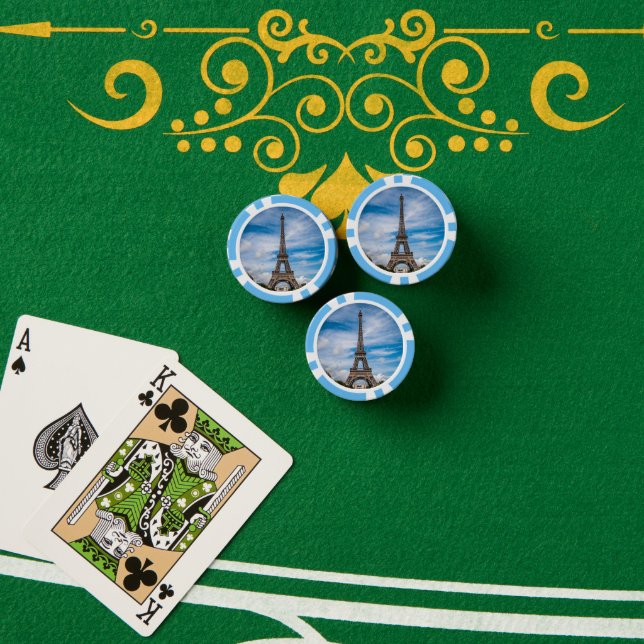 Lot De Jeton De Poker Photo de la tour Eiffel (Table de poker (pile))