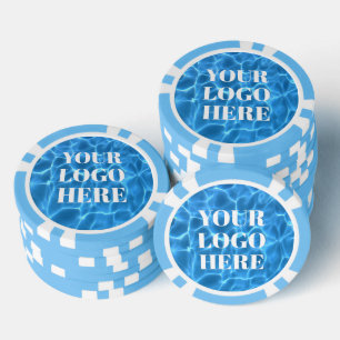 Lot De Jeton De Poker Photo de piscine Aqua Blue pour votre logo