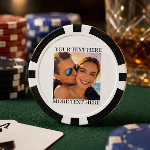 Lot De Jeton De Poker Photo et texte personnalisés