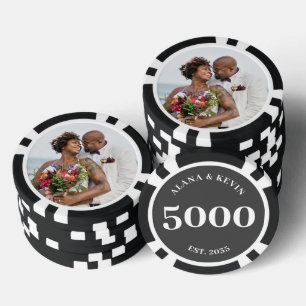 Lot De Jeton De Poker Photo Mariage personnalisée Noir 5000 Valeur
