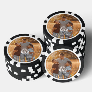 Lot De Jeton De Poker Photo personnalisée "Best Papa Ever"