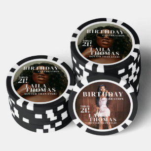 Lot De Jeton De Poker Photo personnalisée Couverture du magazine de fête