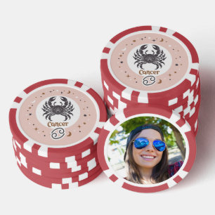 Lot De Jeton De Poker Photo personnalisée Signe Zodiaque Cancer