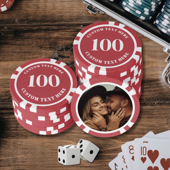 Lot De Jeton De Poker Photo Red 100 Numbered (Photo Red 100 Numbered Poker Chips)