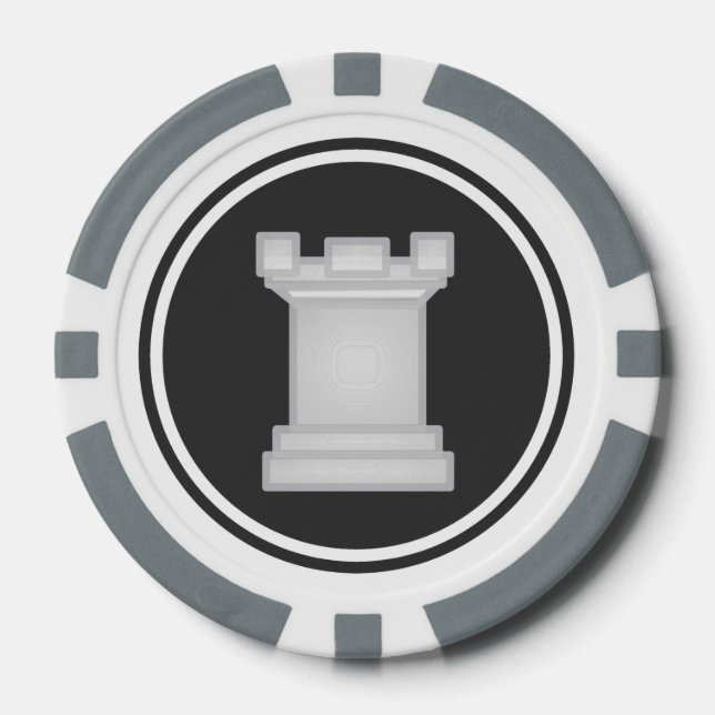 Lot De Jeton De Poker Pièce d'échecs White Rook (Recto)