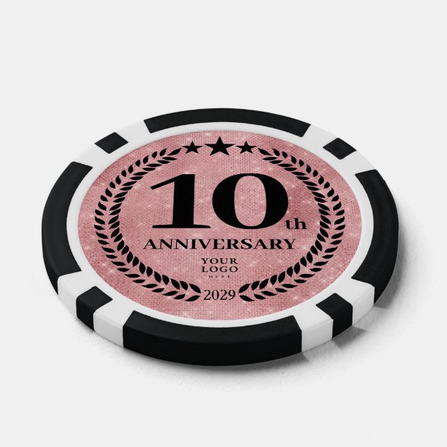 Lot De Jeton De Poker Pink Business 10th Anniversary (Simple)