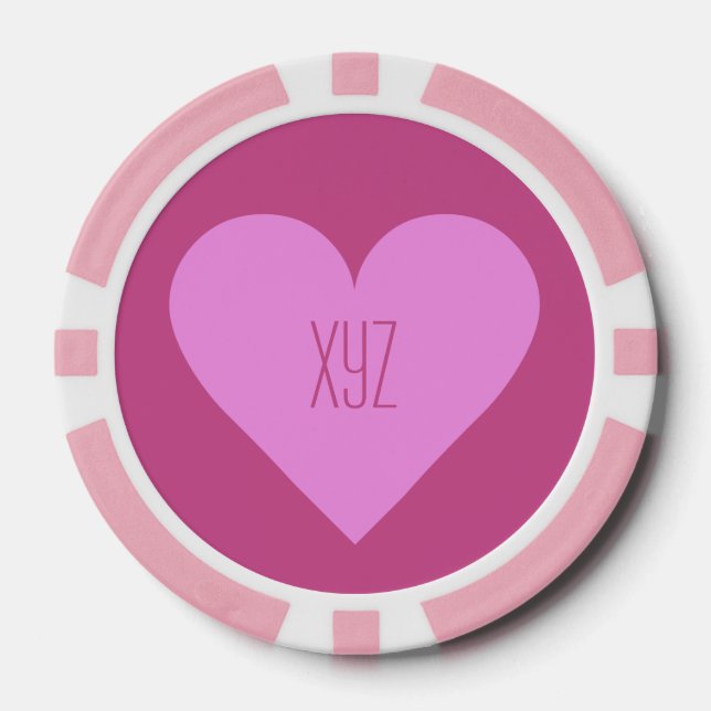 Lot De Jeton De Poker Pink Heart Valentine puces de poker sur mesure (Recto)