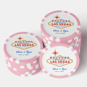 Lot De Jeton De Poker Pink Las Vegas Wedding Favor