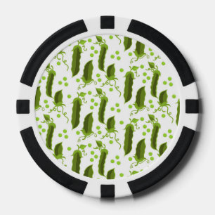 Lot De Jeton De Poker Plantes de pois verts feuilles rondes légumes alim